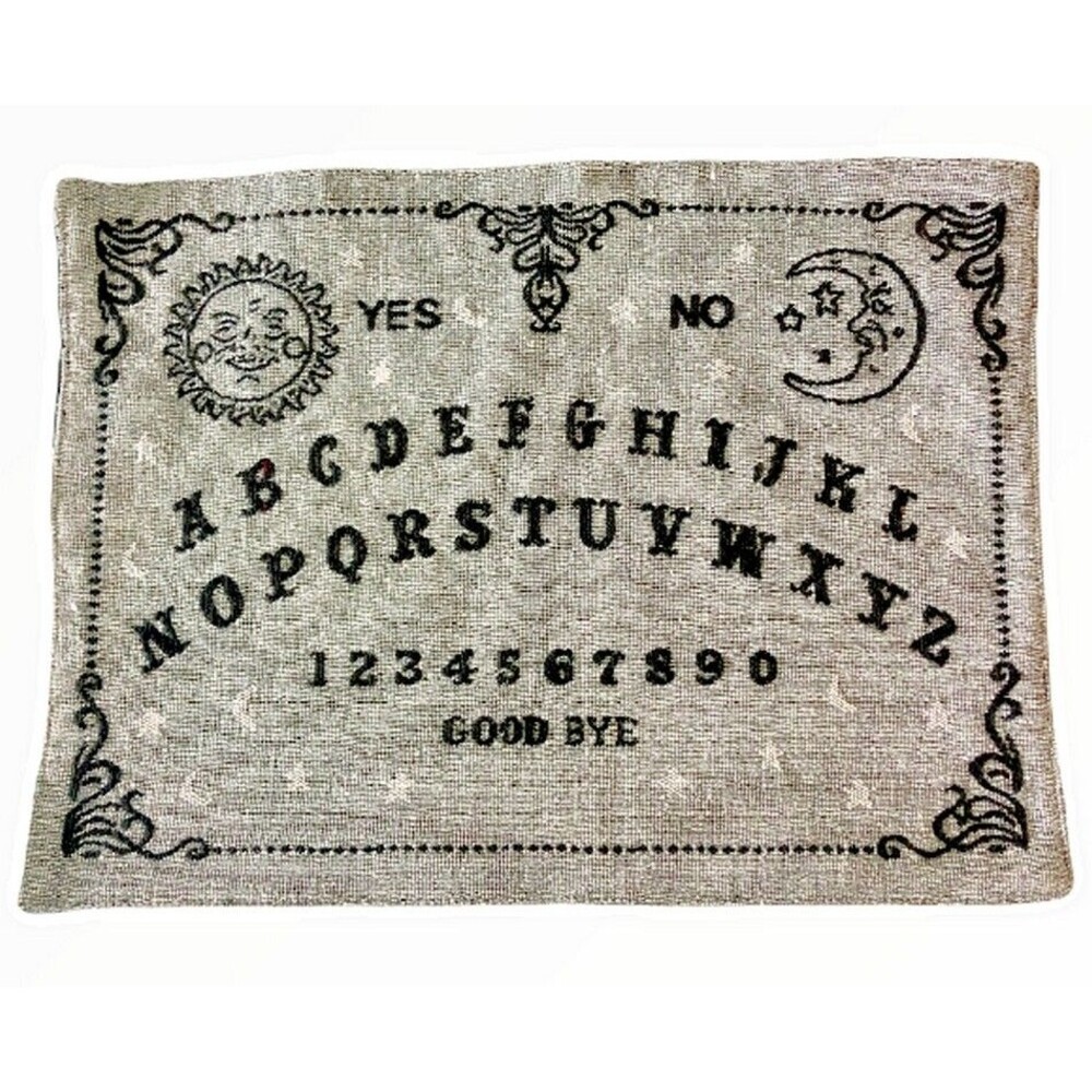 Halloween Tapestry Placemats Set of 4 Ouija Board Planchette Gray 13x18 Spooky